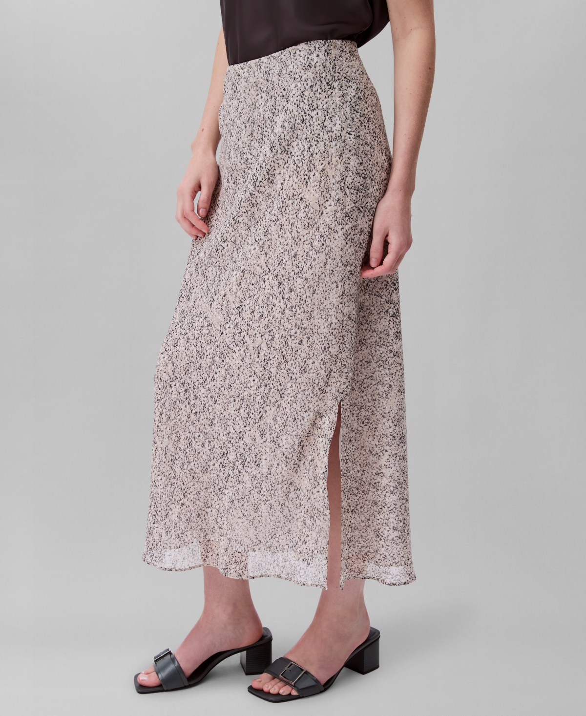 Calvin Klein Women's Abstract Print Midi Skirt In Chalk Print