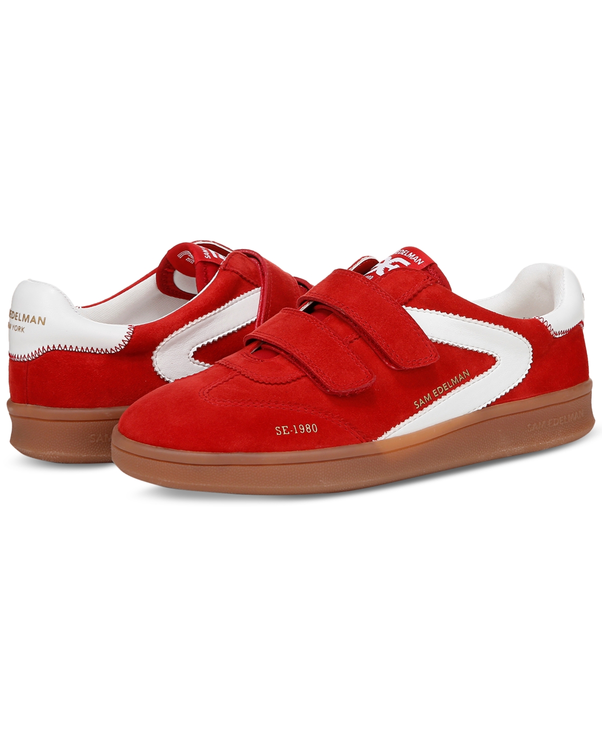 Shop Sam Edelman Women's Talia Sneakers In Red Coral Leather