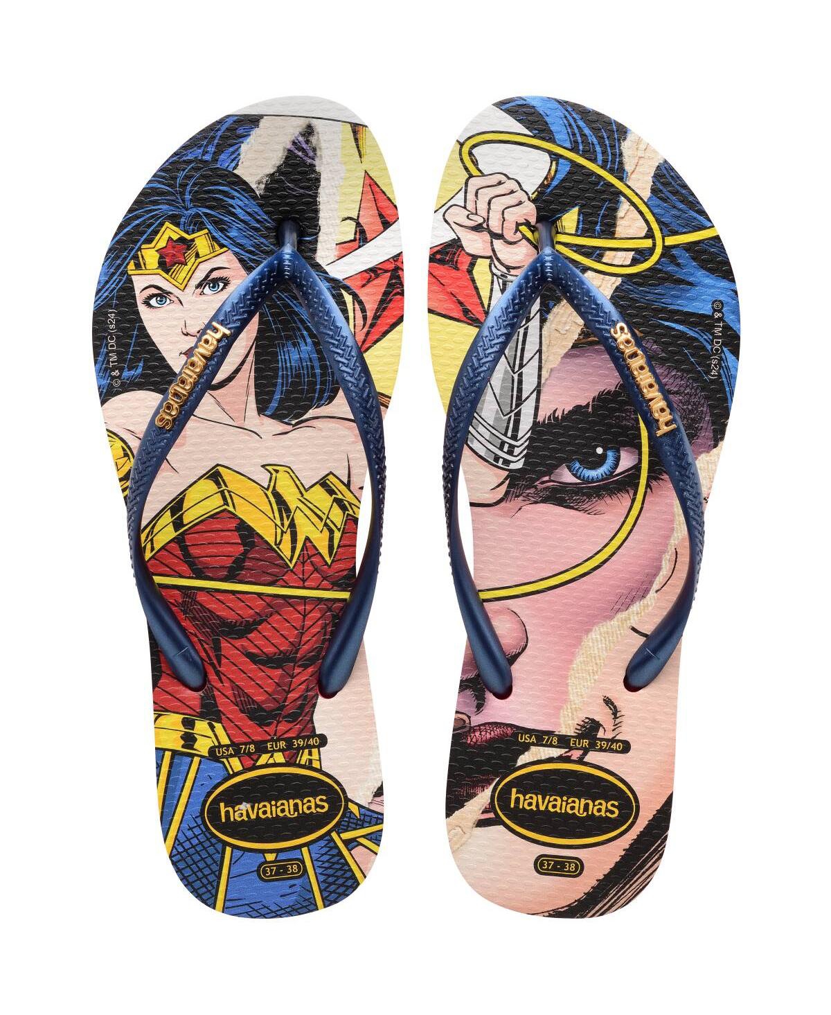 Havaianas Women's Slim Wonder Woman Slip On Sandals In Red,navy