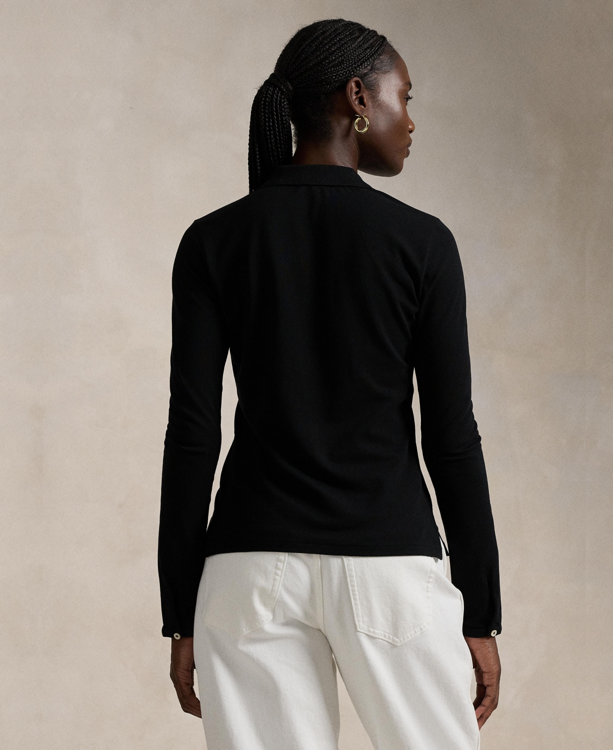 POLO RALPH LAUREN WOMEN'S BUTTONED-PLACKET LONG-SLEEVE POLO SHIRT
