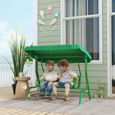 Kids Patio Swing, 2-Seater Outdoor Porch Swing Chair,