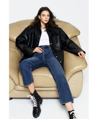 Manhattan High Rise Straight Ankle Jeans