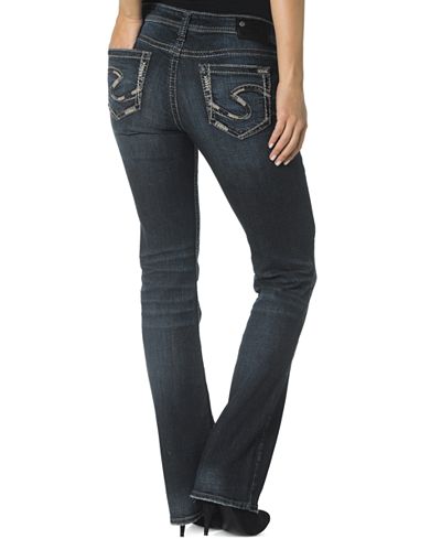 Silver Jeans Aiko Bootcut Dark Blue Wash Jeans - Juniors Jeans - Macy's