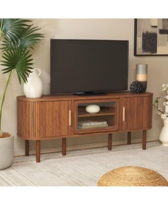 Tealla 2 Tambour & 1 Glass Lift Door Media Stand