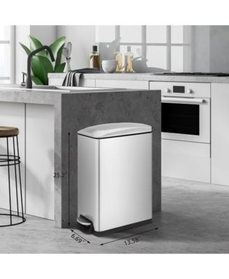 12 Gal/ 45 Liter  Slim Stainless Steel Step-on kitchen Trash Can