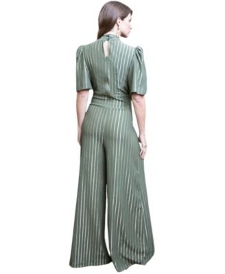 Women's Gold Stripe Wide Leg Jumpsuit