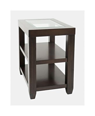 Urban Icon Contemporary Glass Inlay Chair Side End Table with Storage