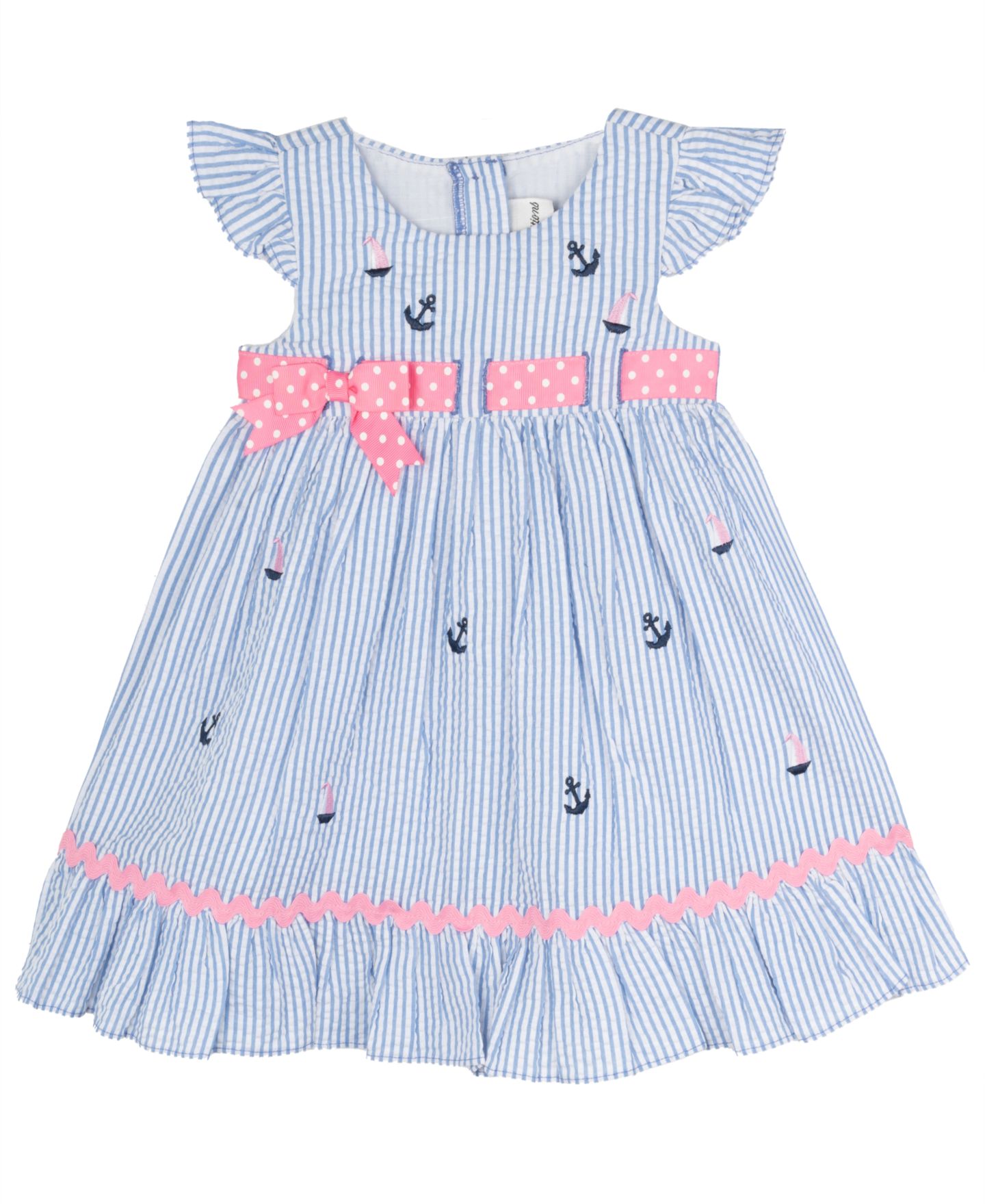 Платье Rare Editions Nautical Seersucker Dress для девочек-малышей — фото 3