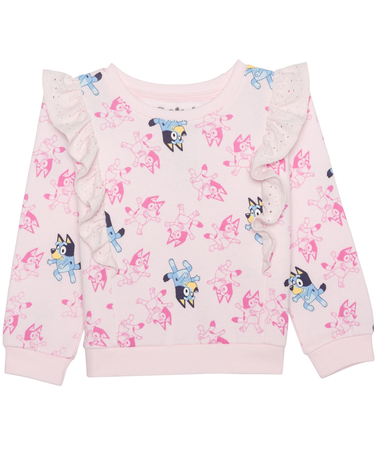 Shop Bluey Toddler And Little Girls 2-piece Long Sleeve Top And Shorts Set In Light Pink