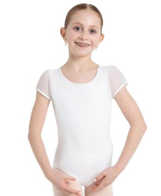 Juniors' Puff Sleeve Keyhole Back Leotard - Girls