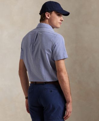 Men's RL Prepster Classic-Fit Checked Seersucker Shirt