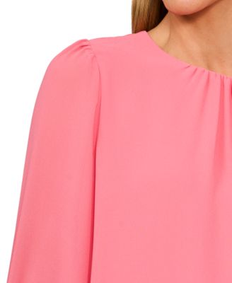 Women's Long-Sleeve Smocked-Cuff Blouse 