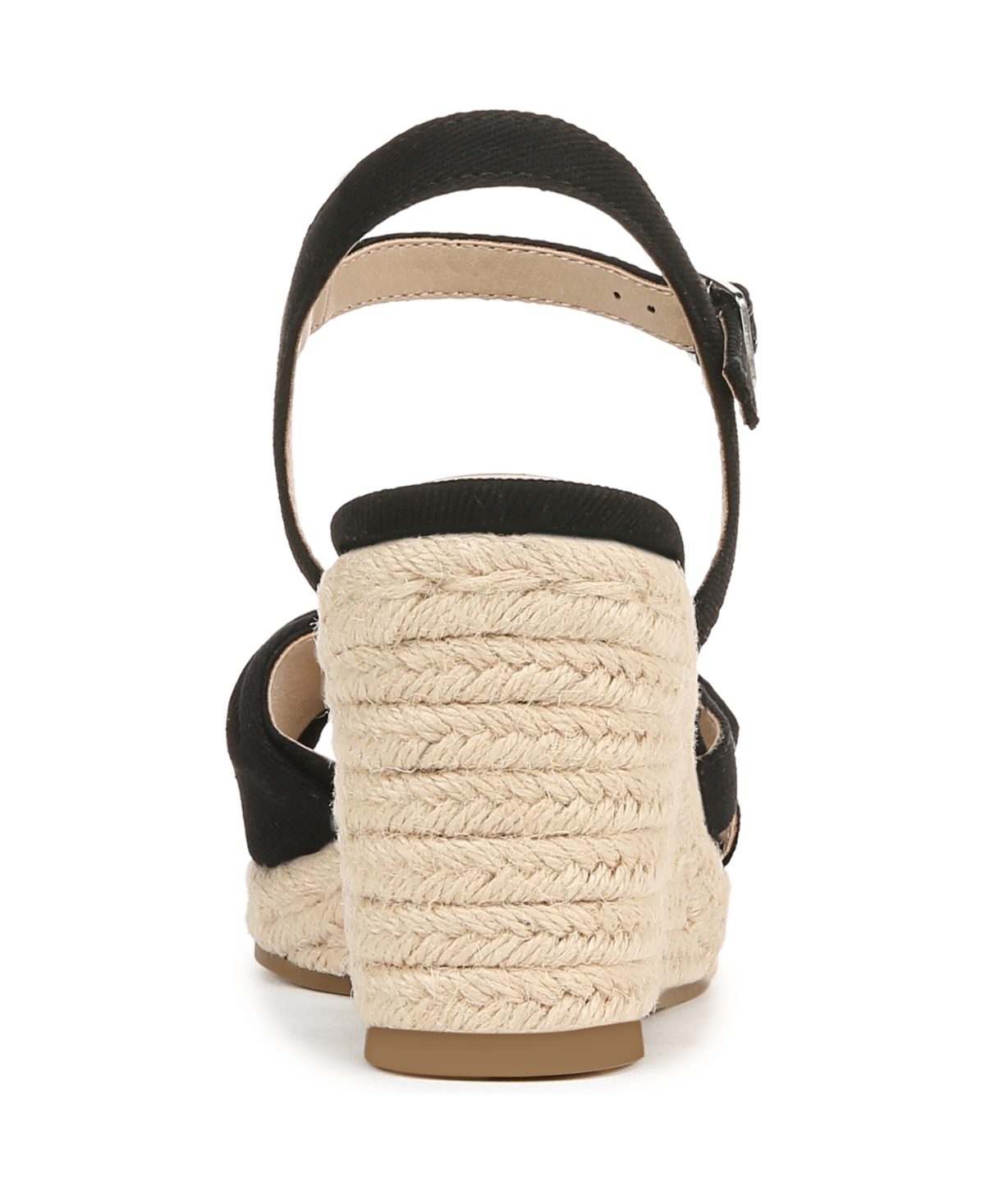 Shop Lifestride Women's Tahlia Open Roundtoe Espadrille Wedge Sandals In Black Canvas
