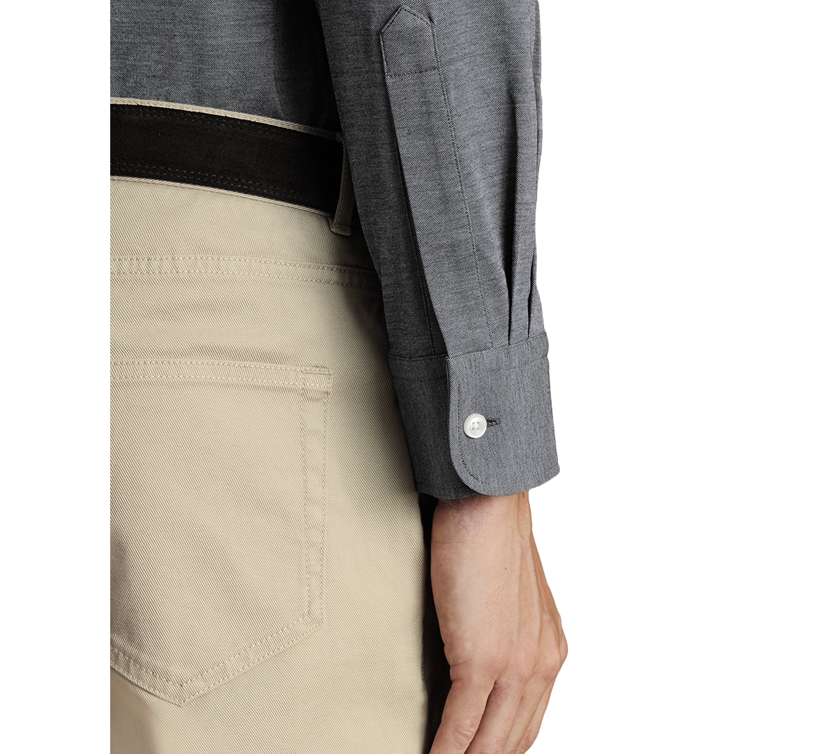 CHARLES TYRWHITT MEN'S FOUR-WAY STRETCH JERSEY BUTTON DOWN SHIRT 