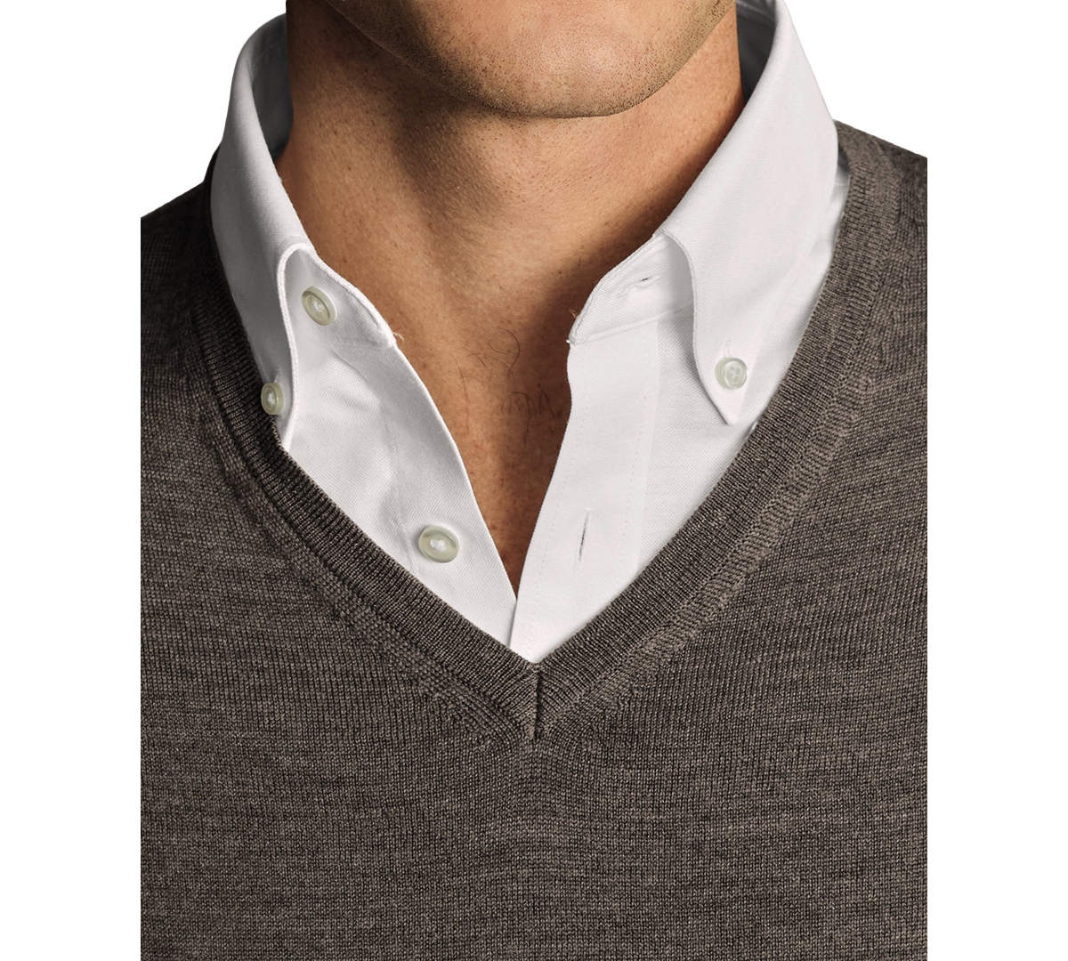 CHARLES TYRWHITT MEN'S LONG SLEEVE V-NECK MERINO WOOL SWEATER 