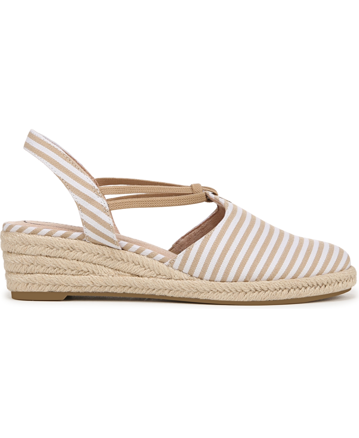 Lifestride Women's Kennedy Closed Almond Toe Wedge Espadrilles In Tan Canvas