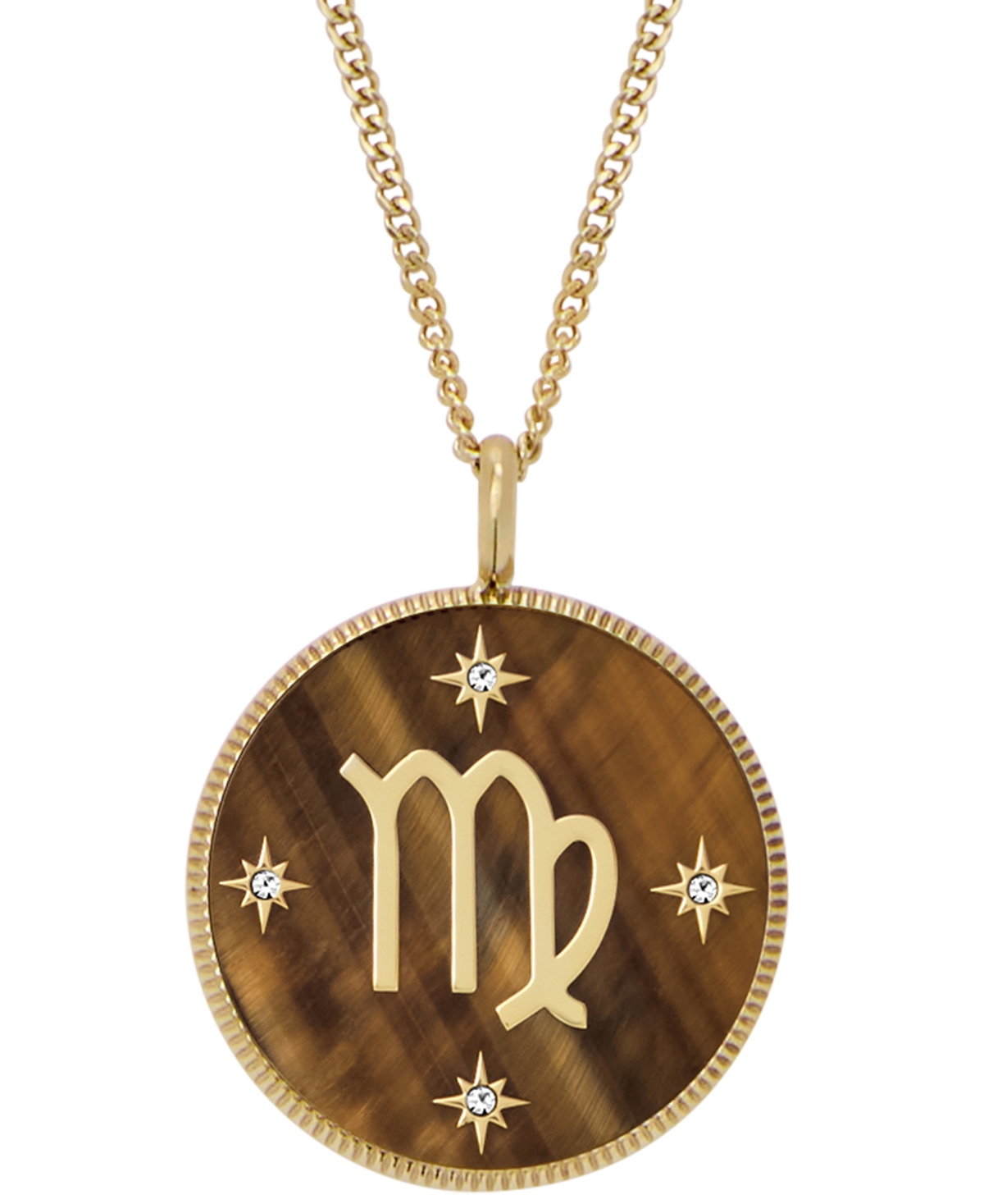 Fossil Written In The Stars Zodiac Pendant Necklace In Virgo