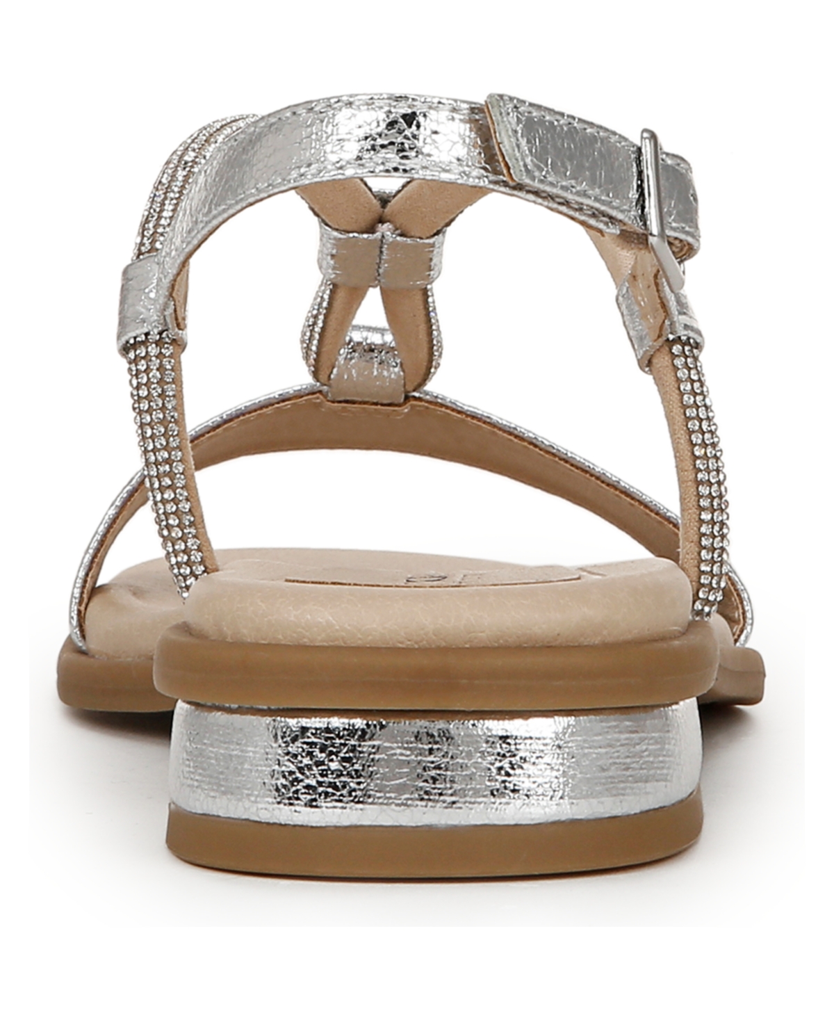 Shop Lifestride Women's Radiant Square Open Toe Slingback Dress Sandals In Silver Faux Leather