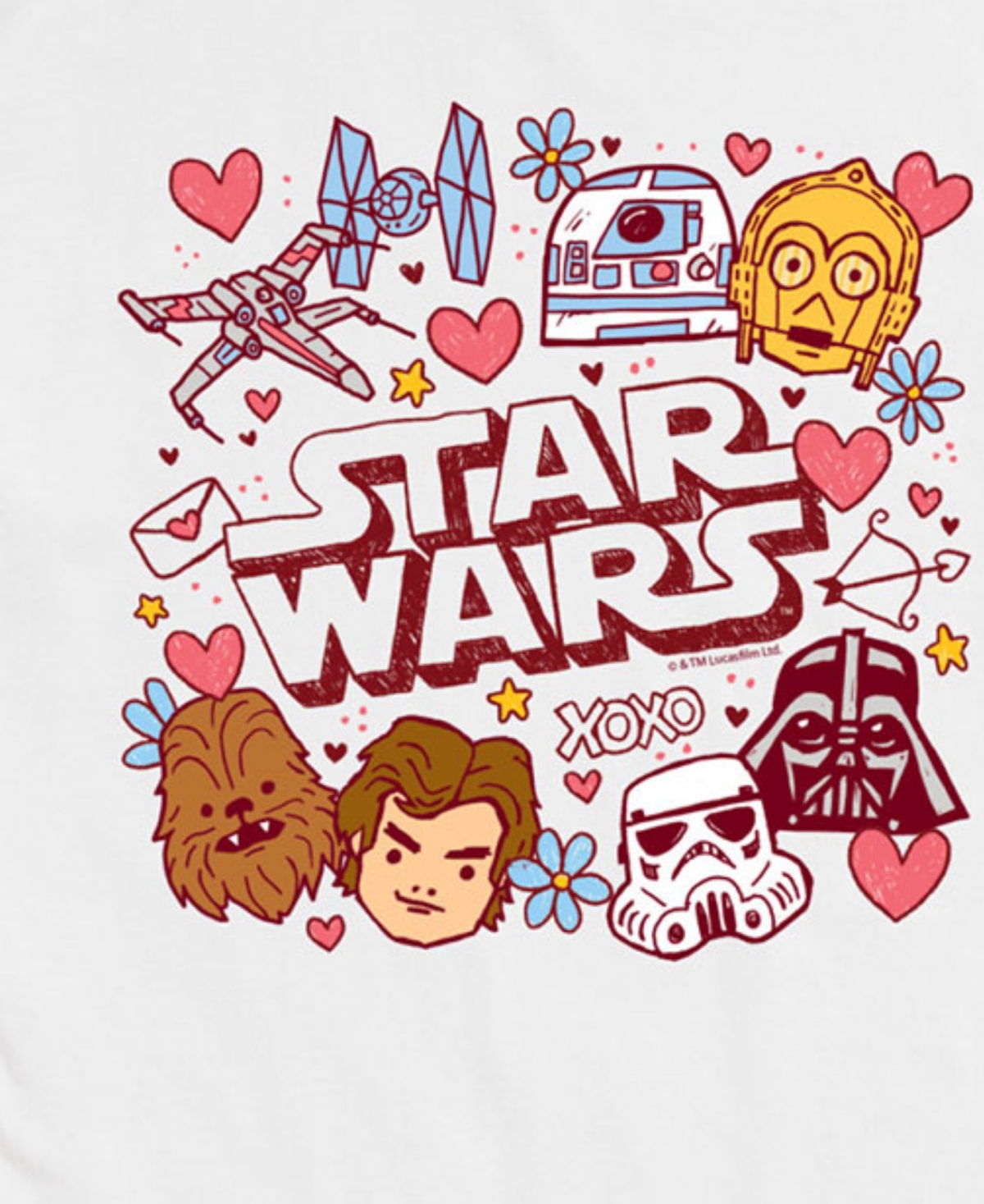 Airwaves Men's Star Wars Valentines Day Short Sleeve T-shirt In White