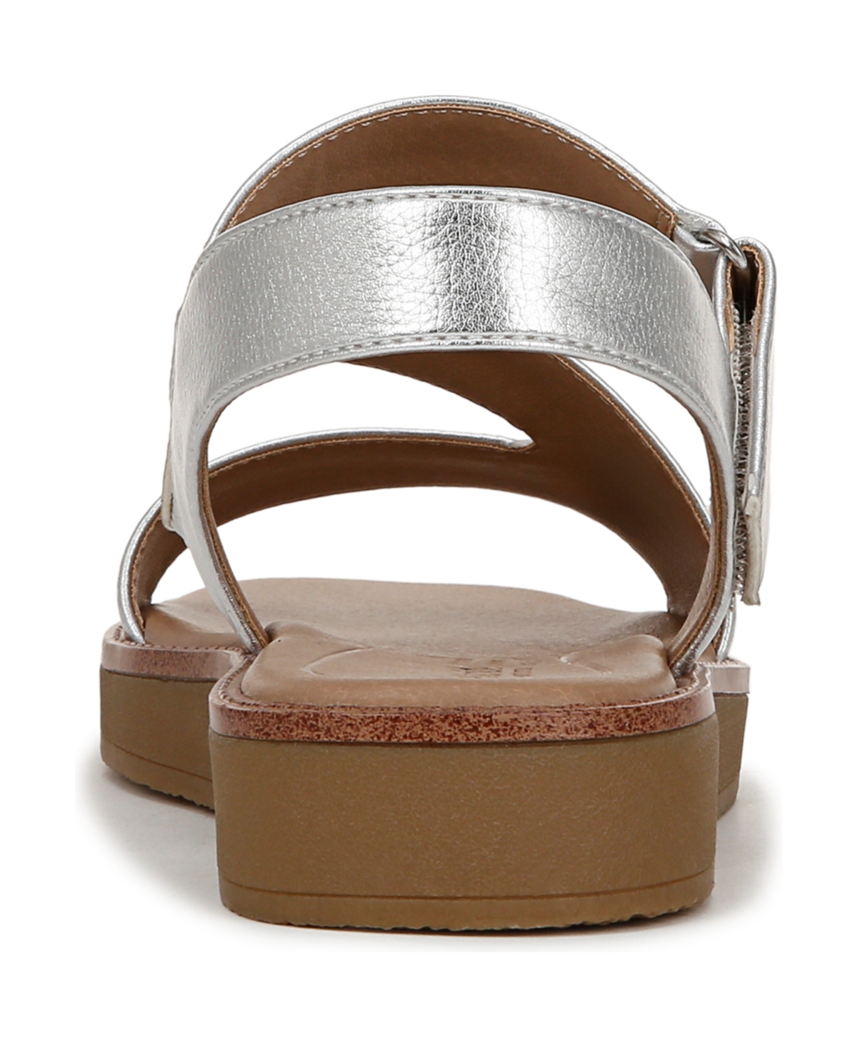 Shop Lifestride Women's Waverly Round Open Toe Strappy Platform Sandals In Silver Faux Leather
