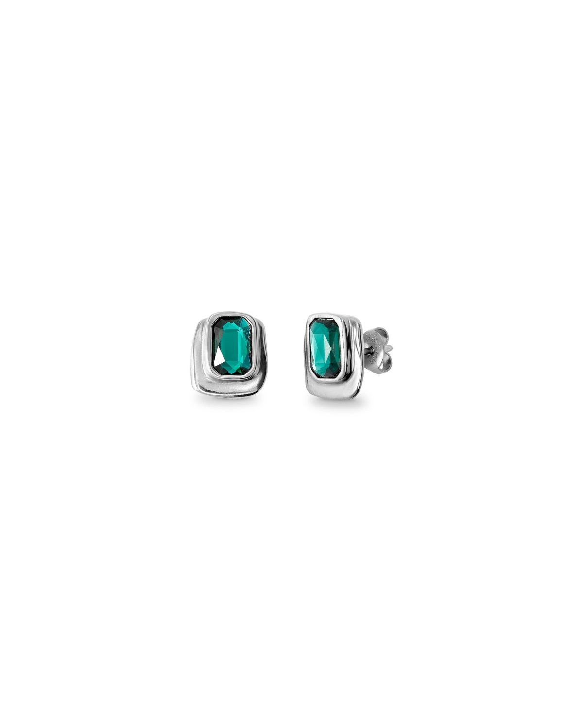 UNOde50 Rectangular Shaped Crystals Earrings - Gold
