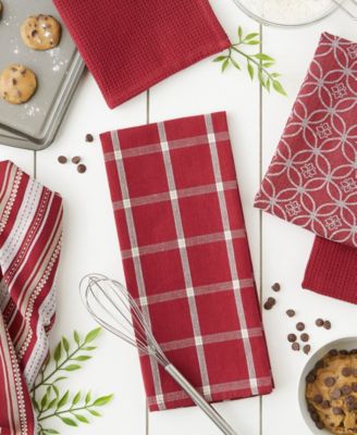 Wine Asst Cotton Dishtowel Dishcloth, Set of 5