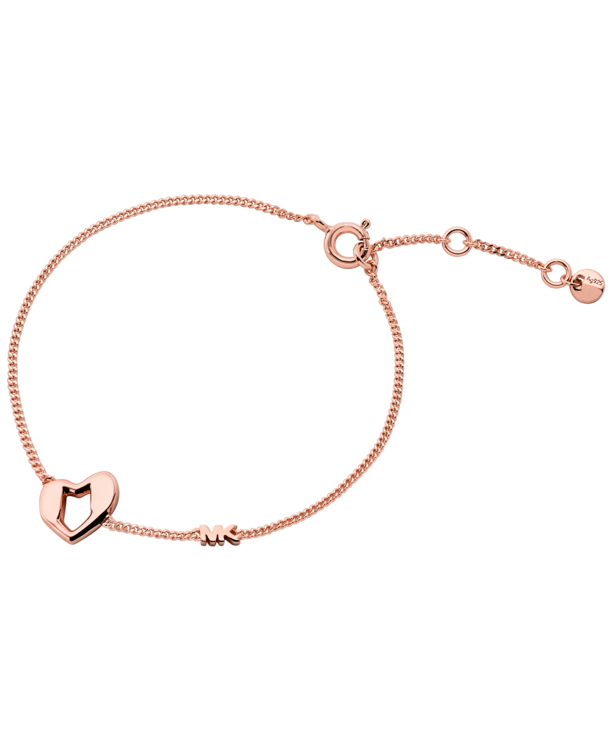 Precious Metal-Plated Heart Pendant Necklace - Rose Gold