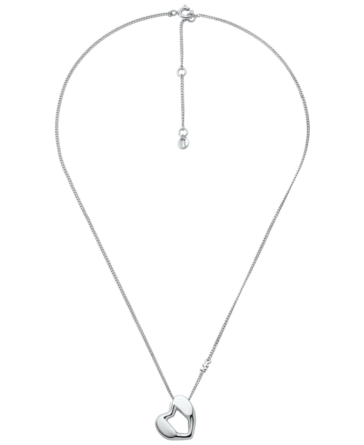 Sterling Silver Heart Pendant Necklace - Silver