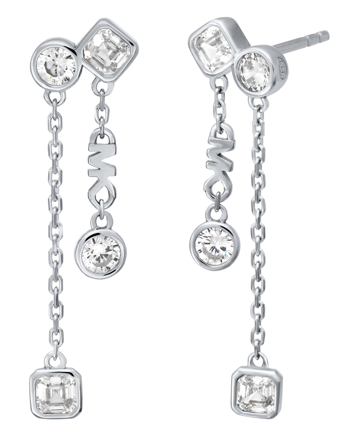 Michael Kors Brilliance Cubic Zirconia Drop Earrings In Silver