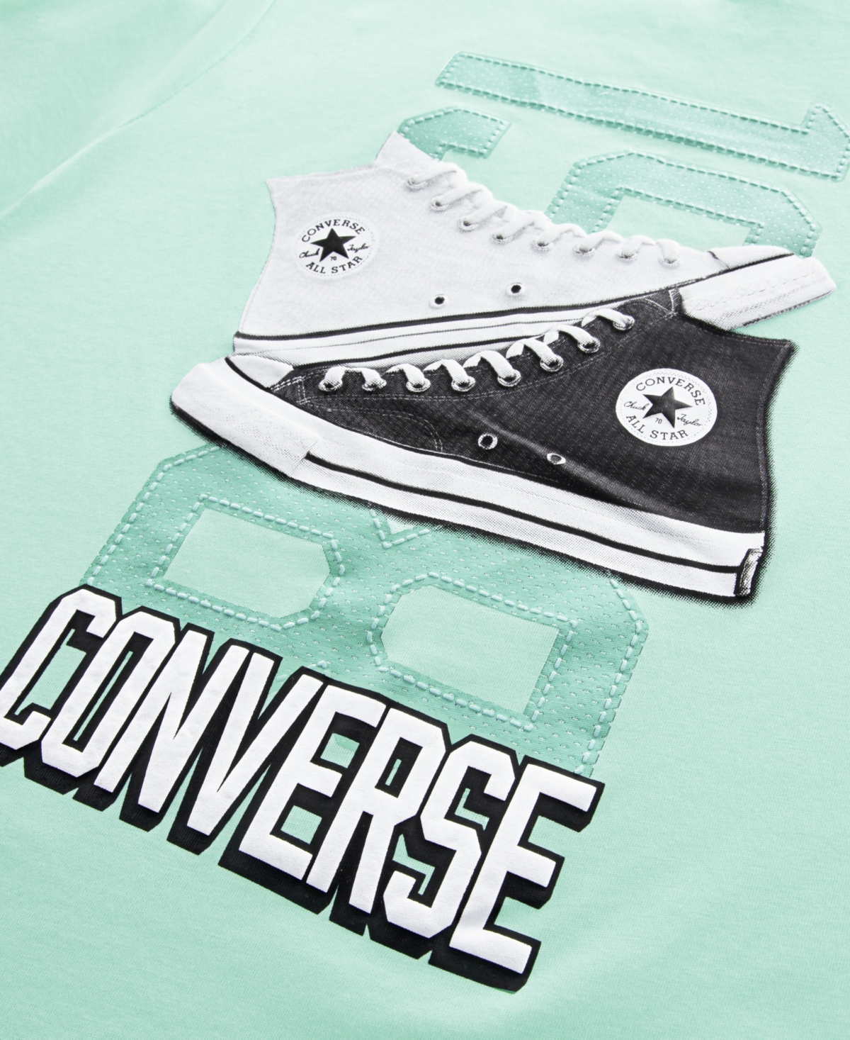 CONVERSE BIG BOYS RETRO FRONT BACK SNEAKER T-SHIRT 