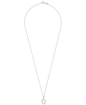 2-Pc. Set Diamond Oval Pendant Necklace & Matching Drop Earrings (1/6 ct. t.w.) in Sterling Silver, Exclusively at Macy's