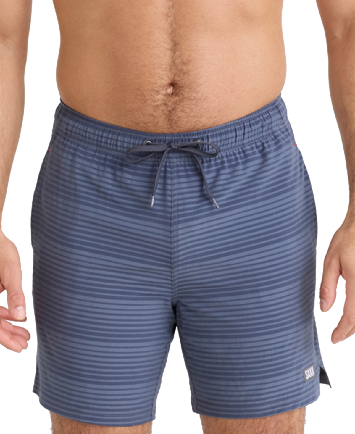 Saxx Men's Oh Buoy 2 In 1 7" Stretch Swim Short In Dark Ink,deep Navy Stripe