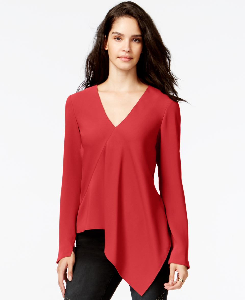 RACHEL Rachel Roy Long Sleeve Asymmetrical Top   Women