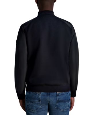 Men's Relaxed Fit Zip-Front Mixed-Media Bomber Jacket