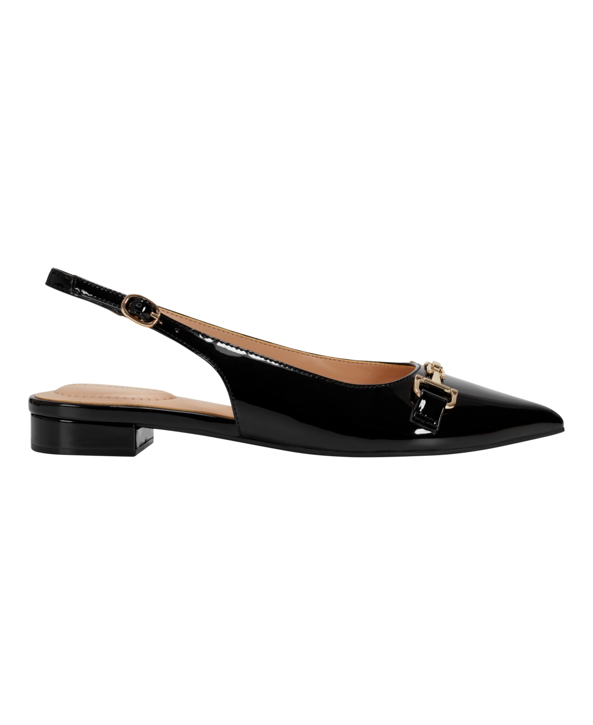 Shop Bandolino Women's Alex Pointy Toe Slingback Flats In Black Patent