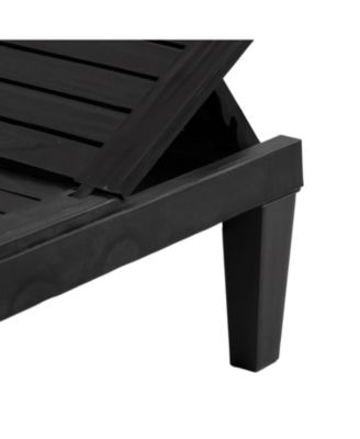 5-Position Adjustable Sun Lounger Polypropylene Resin - Black