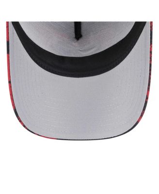 Men's Black/Red Miami Heat Tip Off A-Frame Trucker 9FORTY Adjustable Hat