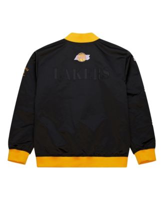 Men's Black Los Angeles Lakers Hardwood Classics Team OG 3.0 Lightweight Satin Full-Snap Jacket