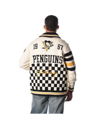 Men's and Women's Cream Pittsburgh Penguins Jacquard Full-Zip Sweater