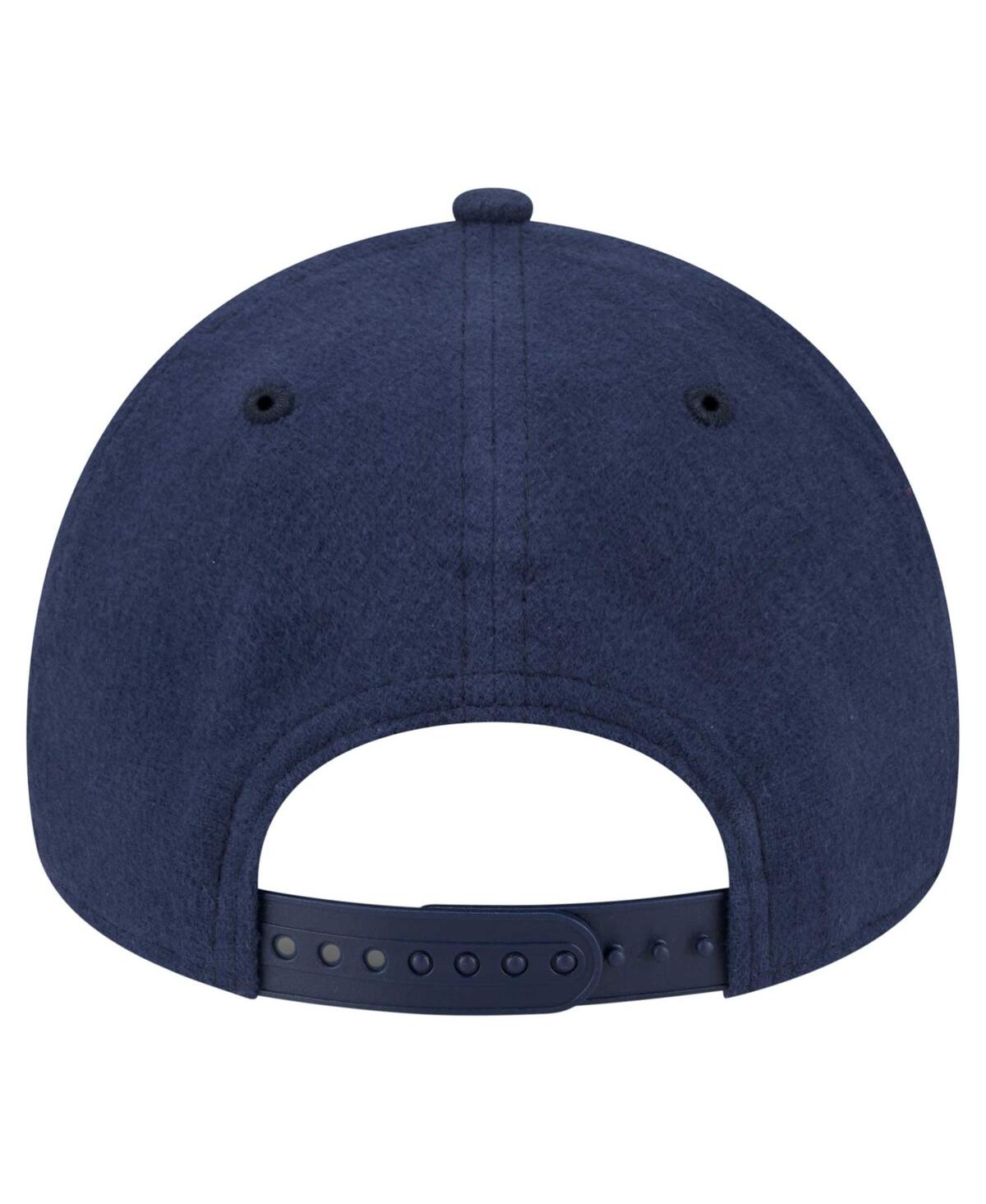 NEW ERA MEN'S NAVY ATLANTA BRAVES MOLESKIN A-FRAME 9FORTY ADJUSTABLE HAT 