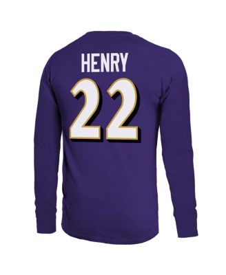 Men's Purple Derrick Henry Baltimore Ravens Name Number Long Sleeve T-Shirt