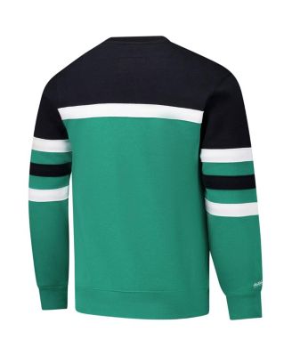 Men's Kelly Green/Black Boston Celtics Hardwood Classics Vintage Logo Head Coach Pullover Sweatshirt