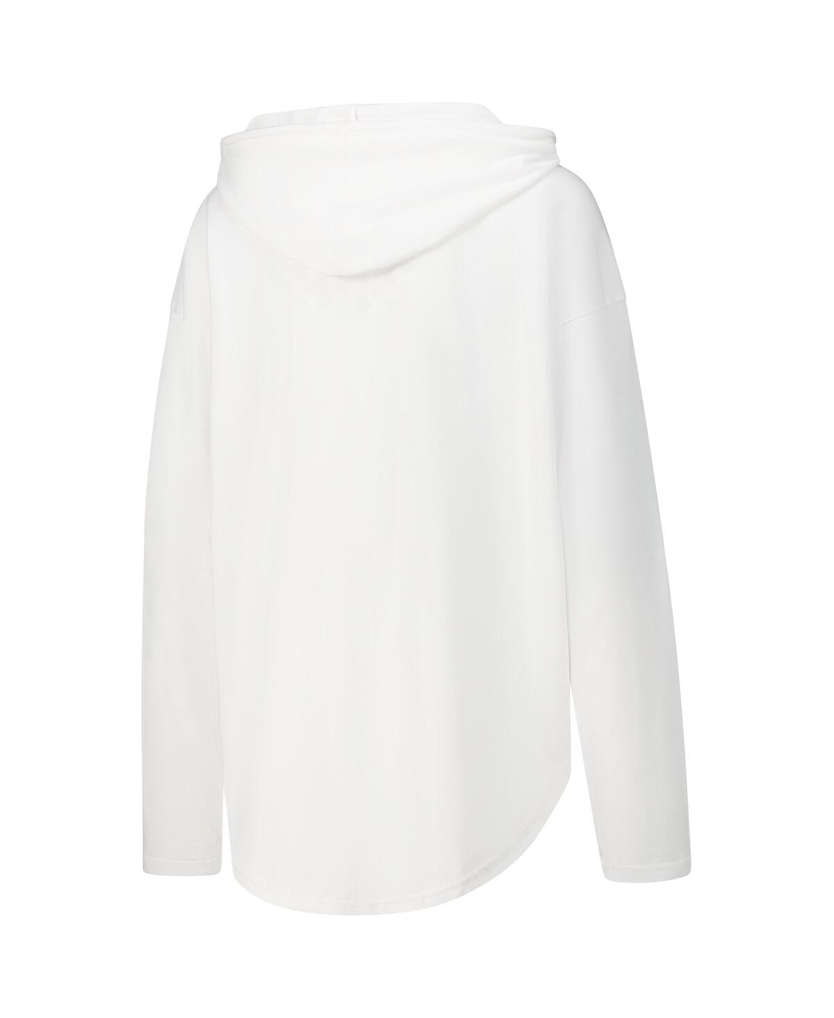 PRESSBOX WOMEN'S WHITE OHIO STATE BUCKEYES SAN BRUNO HOODIE LONG SLEEVE T-SHIRT 