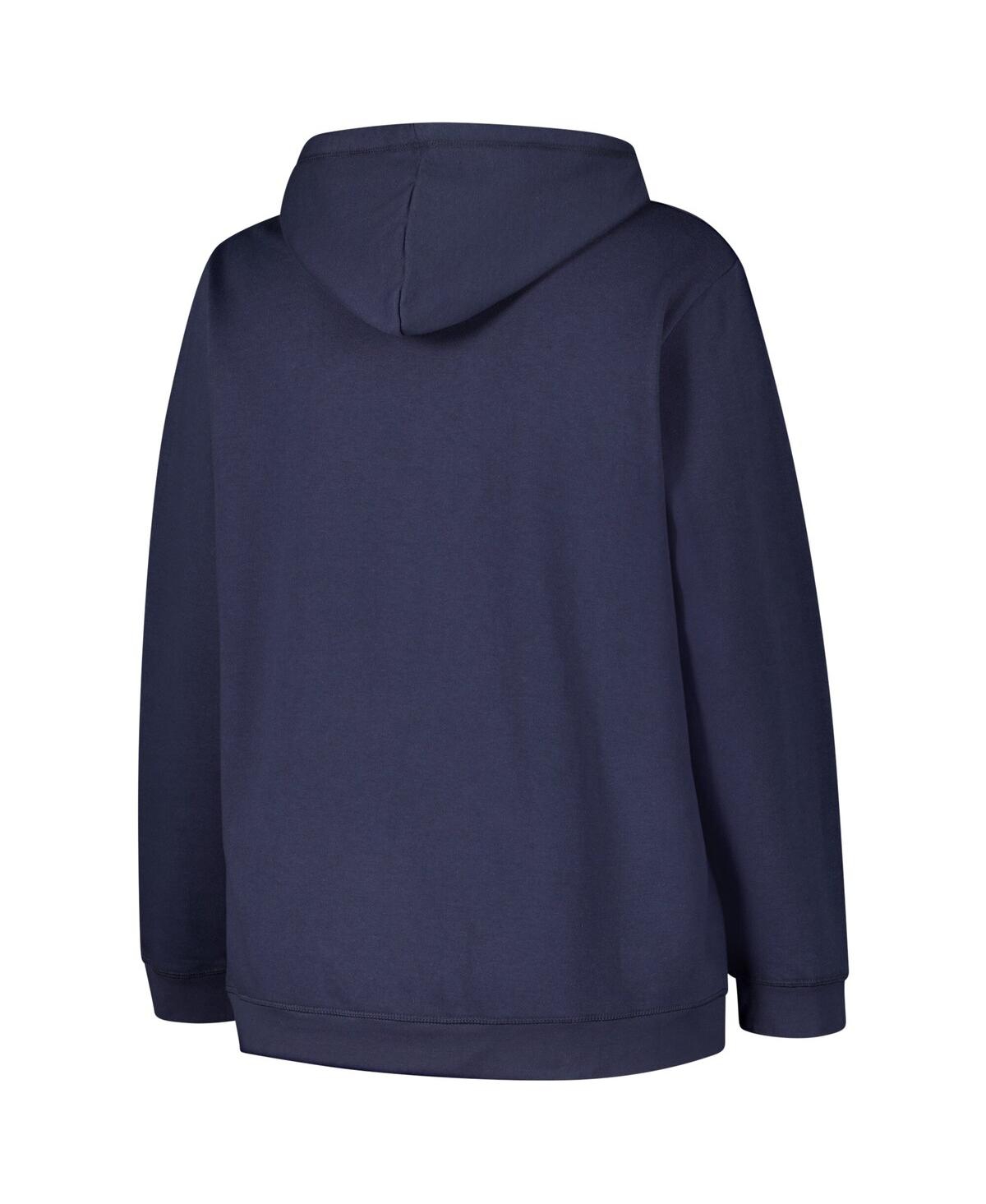 47 BRAND WOMEN'S NAVY DALLAS COWBOYS PLUS SIZE CLARITY KENNEDY PULLOVER HOODIE 