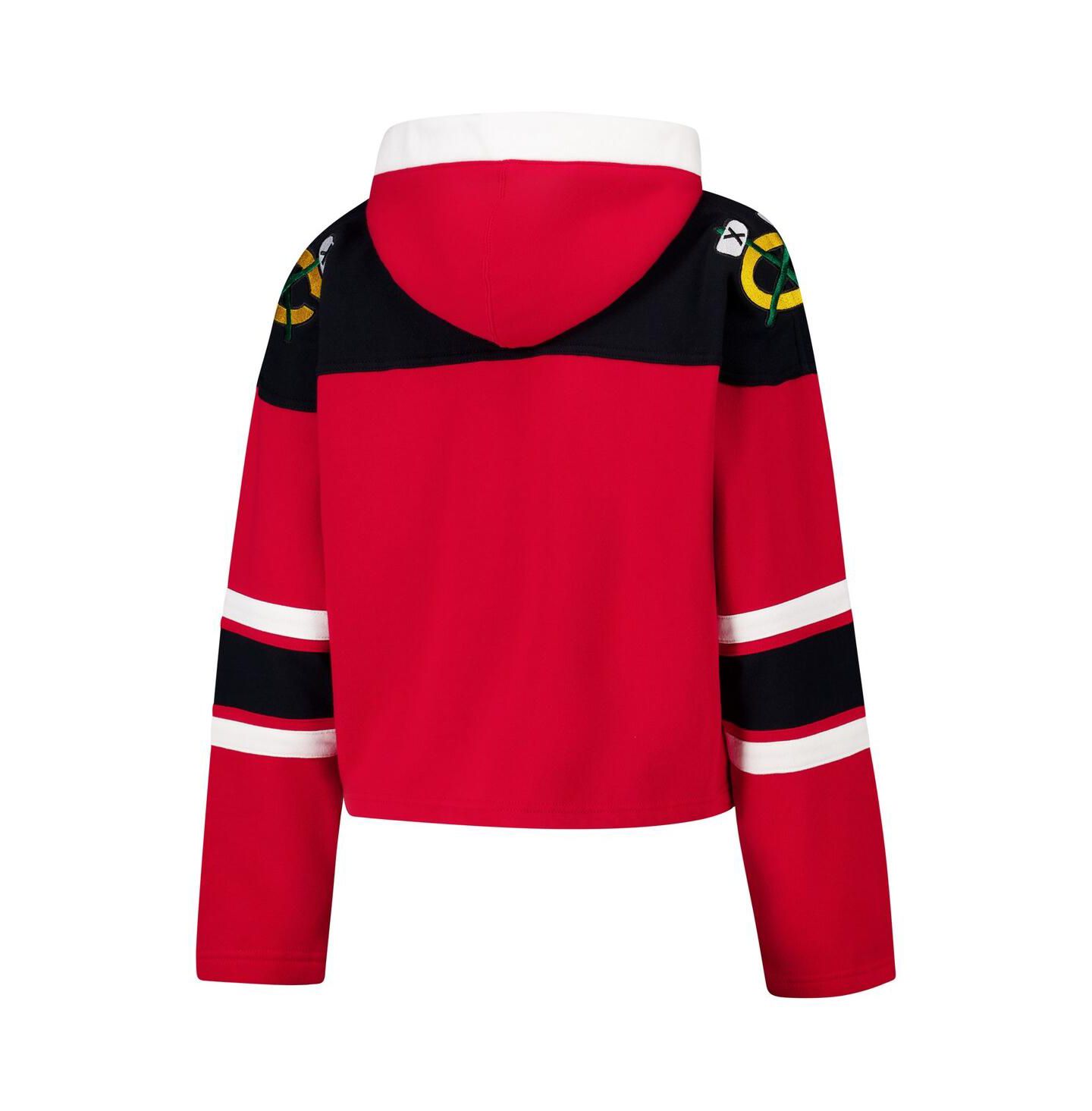Женское худи '47 Brand Red Chicago Blackhawks Cropped Superior Lacer Pullover — фото 2