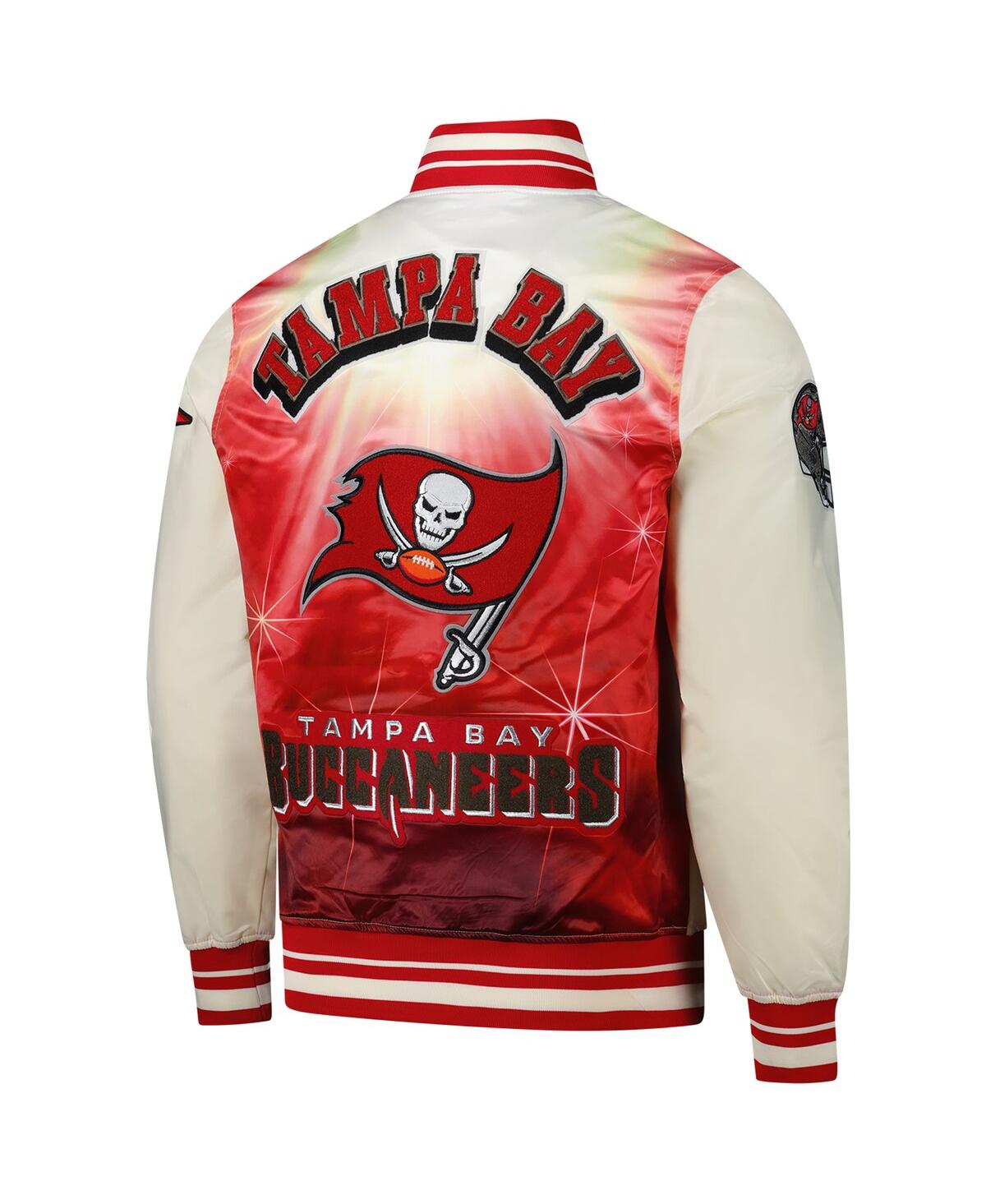Pro Standard Men's Cream Tampa Bay Buccaneers Sublimated Satin Full-snap Jacket In Cream