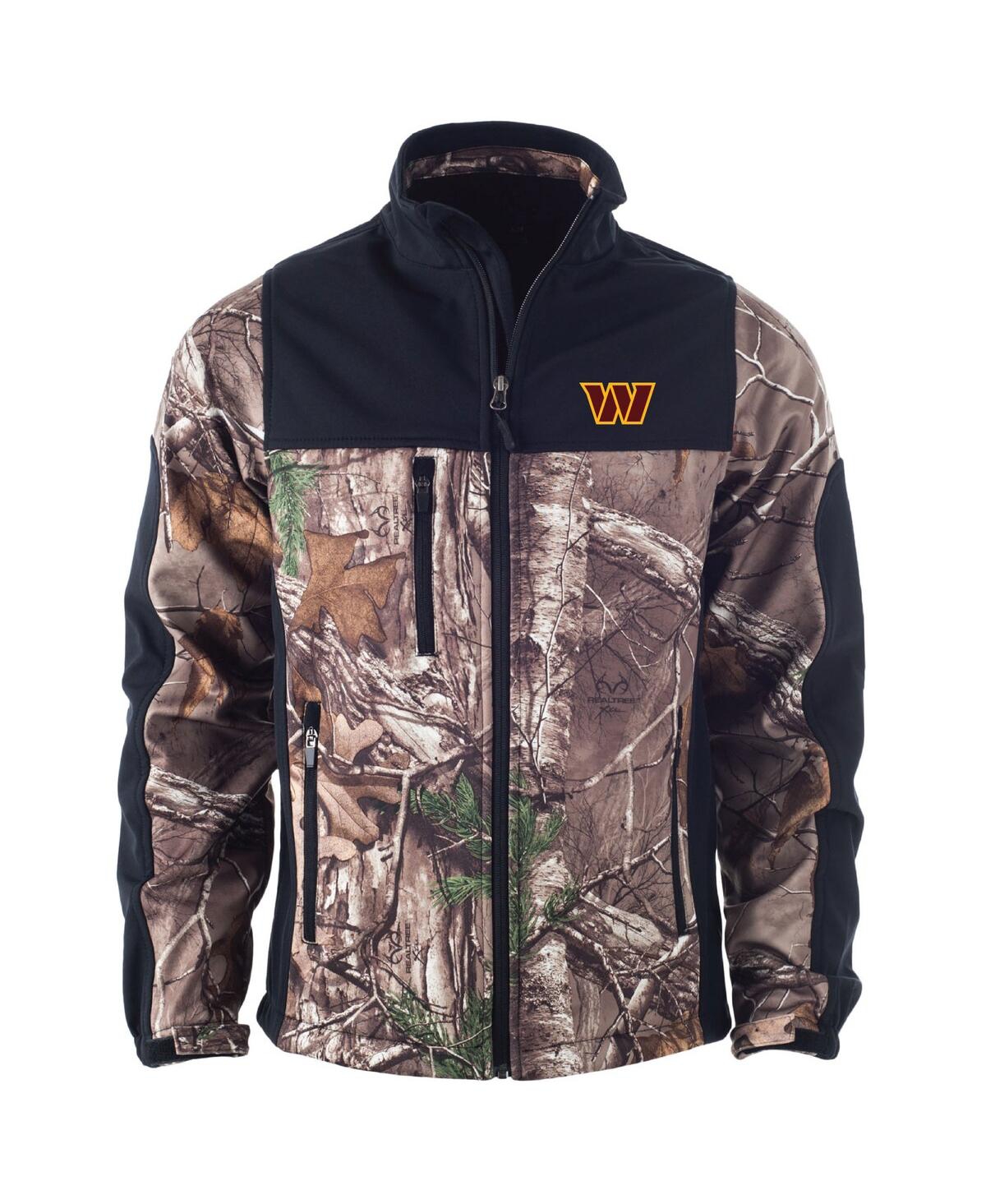 Dunbrooke Men's Realtree Camo Washington Commanders Hunter Softshell Full-zip Jacket In Realtree Camo,black