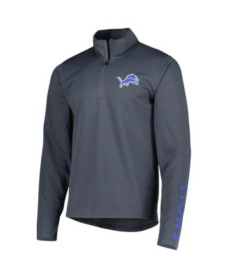 Men's Charcoal Detroit Lions Half-Zip Hoodie