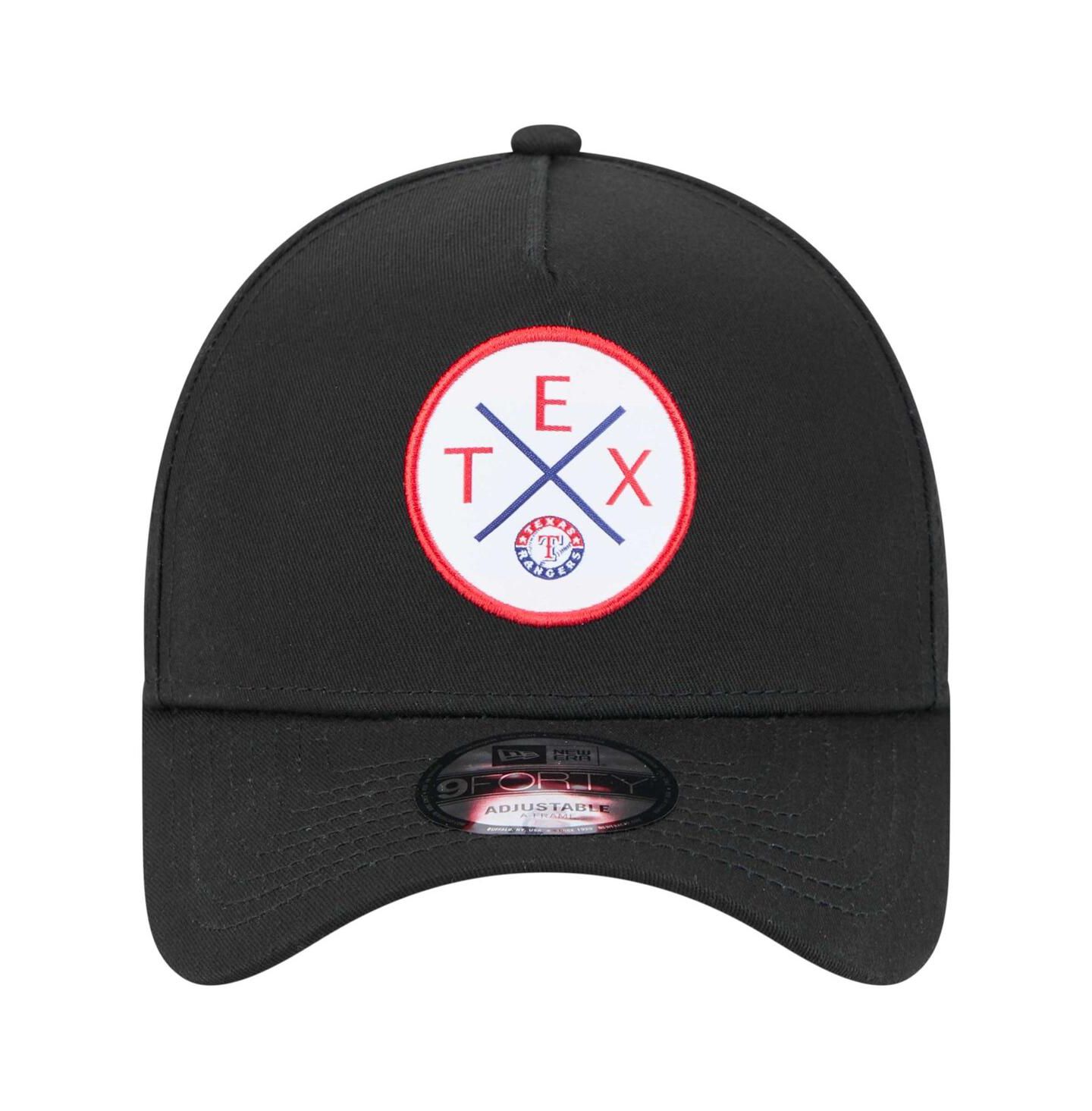 Мужская кепка New Era Black Texas Rangers 9FORTY A-Frame Adjustable Hat — фото 5