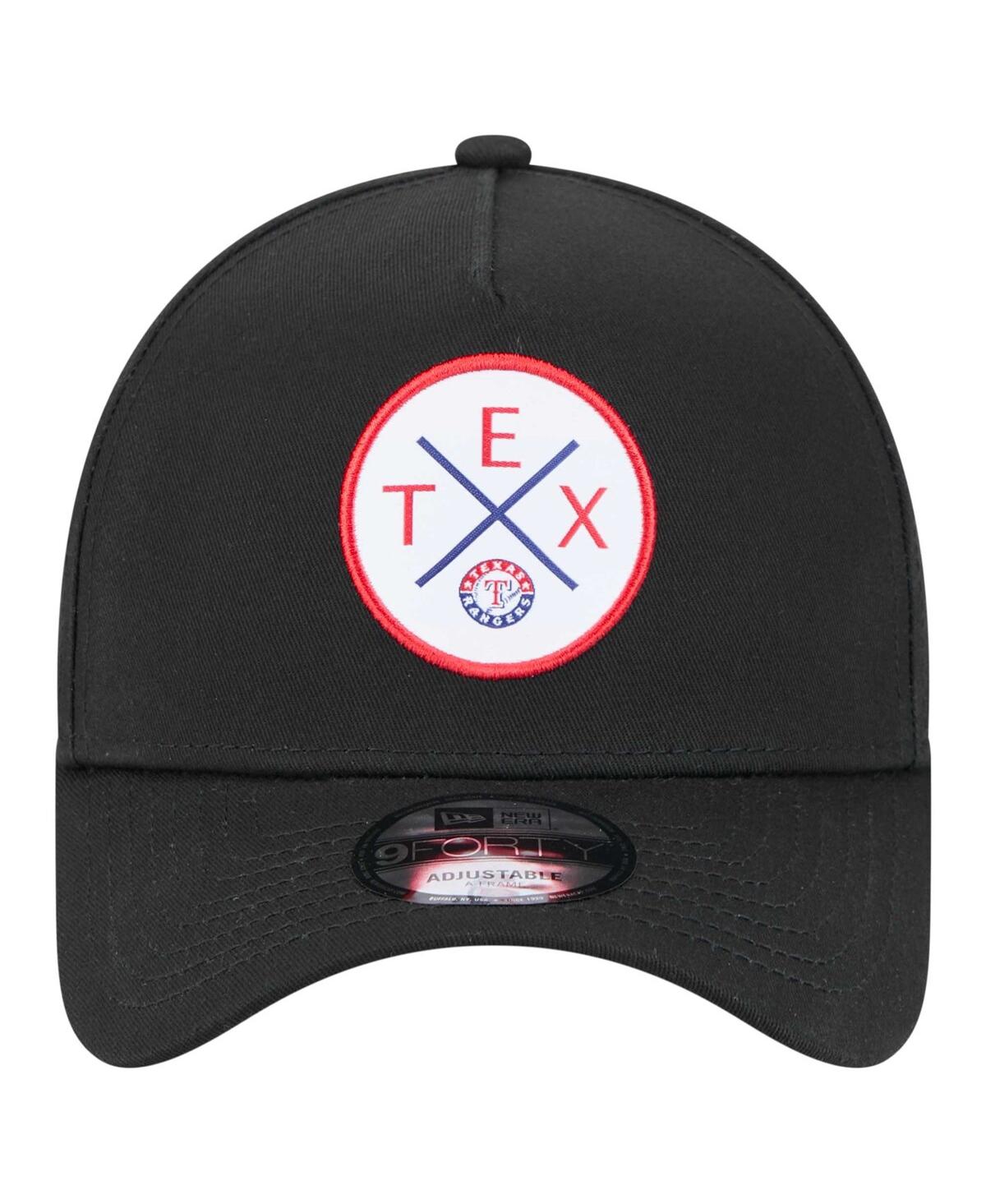 New Era Men's Black Texas Rangers 9forty A-frame Adjustable Hat In Black